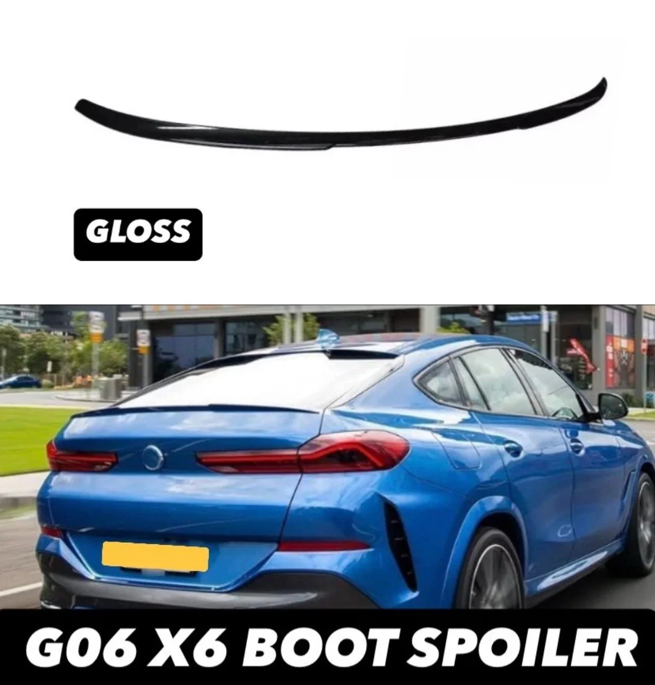 BMW X6 G06 X6M GLOSS BLACK REAR BOOT LIP SPOILER ROOF WING LIP F96 20+ - Image 7