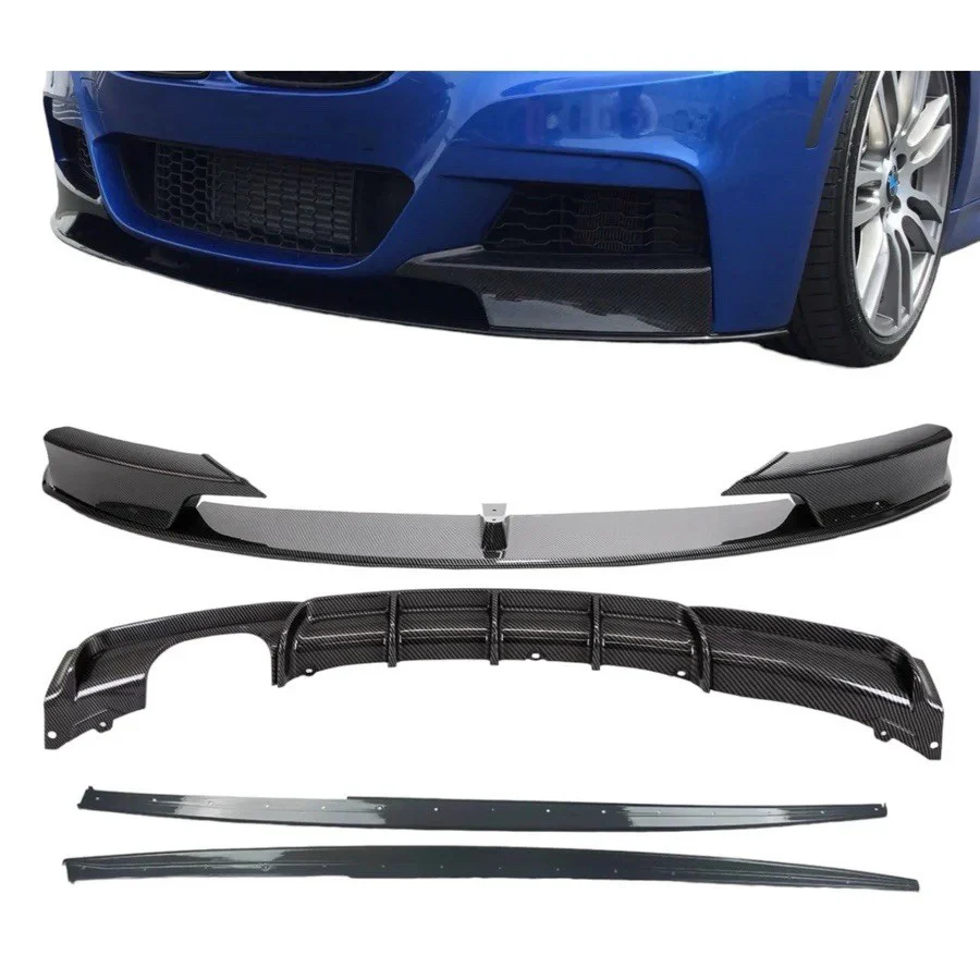 Body Kit Splitter Diffuser Side Skirt M Performance Style For BMW 3 F30 Carbon - Image 7