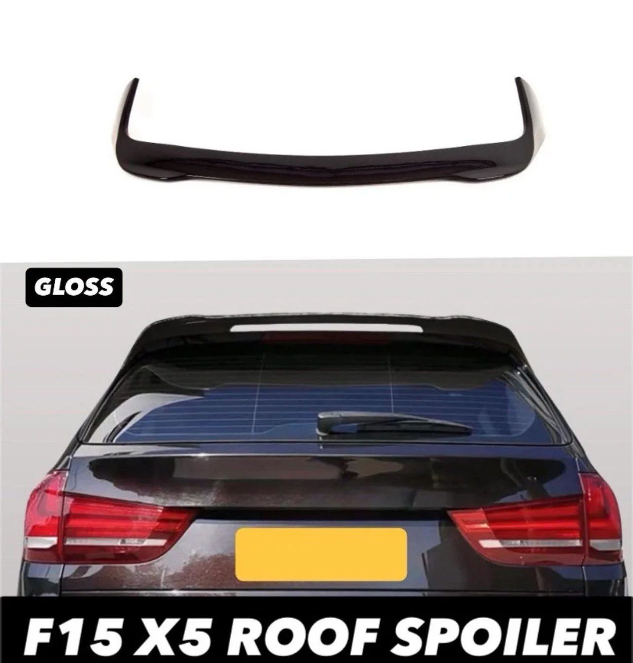 F15 Roof Spoiler Lip Rear Boot Mp Style For BMW X5 Gloss Black Abs - Image 3
