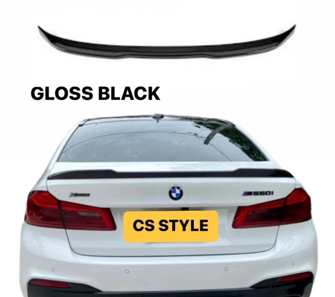 Fits BMW 5 Series G30 M5 F90 Rear Trunk Boot Lip Spoiler CS Style Gloss Black - Image 3