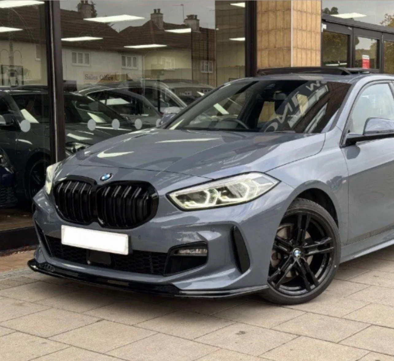 FOR BMW 1 SERIES F40 DOUBLE SLAT M SPORT FRONT GRILLE GRILL GLOSS BLACK 2019 - Image 5