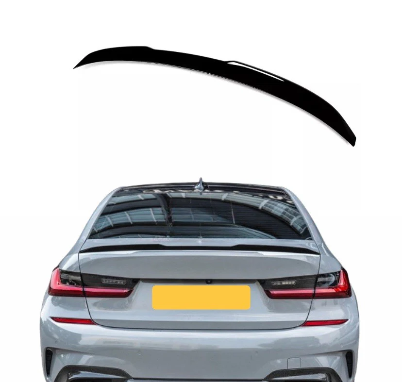 FOR BMW 3 SERIES G20 V STYLE M4 2019+ REAR SLIMLINE BOOT SPOILER LIP GLOSS BLACK