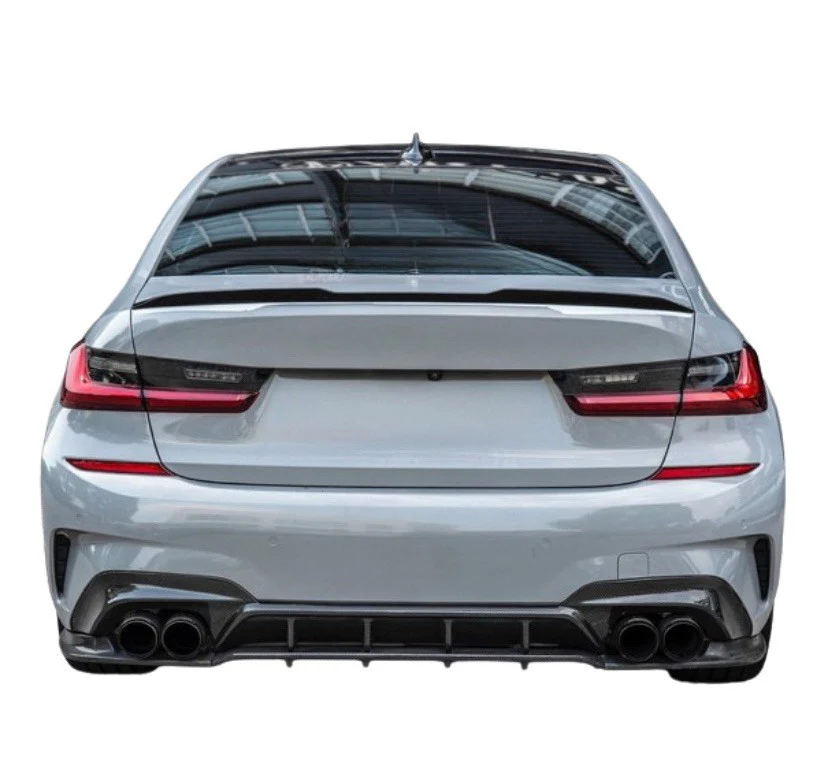 FOR BMW 3 SERIES G20 V STYLE M4 2019+ REAR SLIMLINE BOOT SPOILER LIP GLOSS BLACK - Image 8