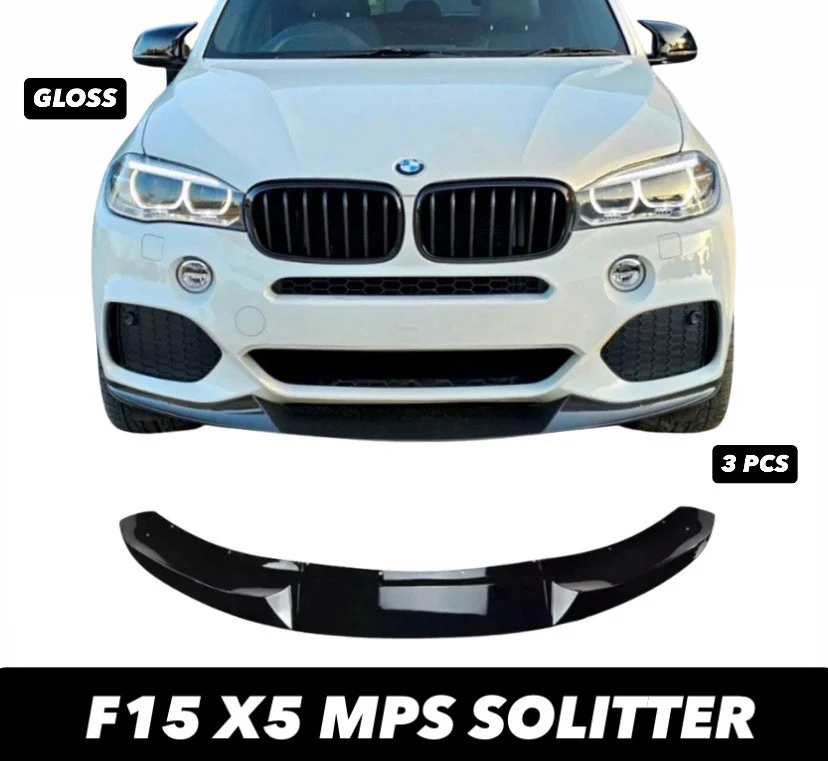 FOR BMW X5 F15 M PERFORMANCE FRONT SPLITTER SPOILER GLOSS BLACK 14-18 M SPORT MP - Image 6