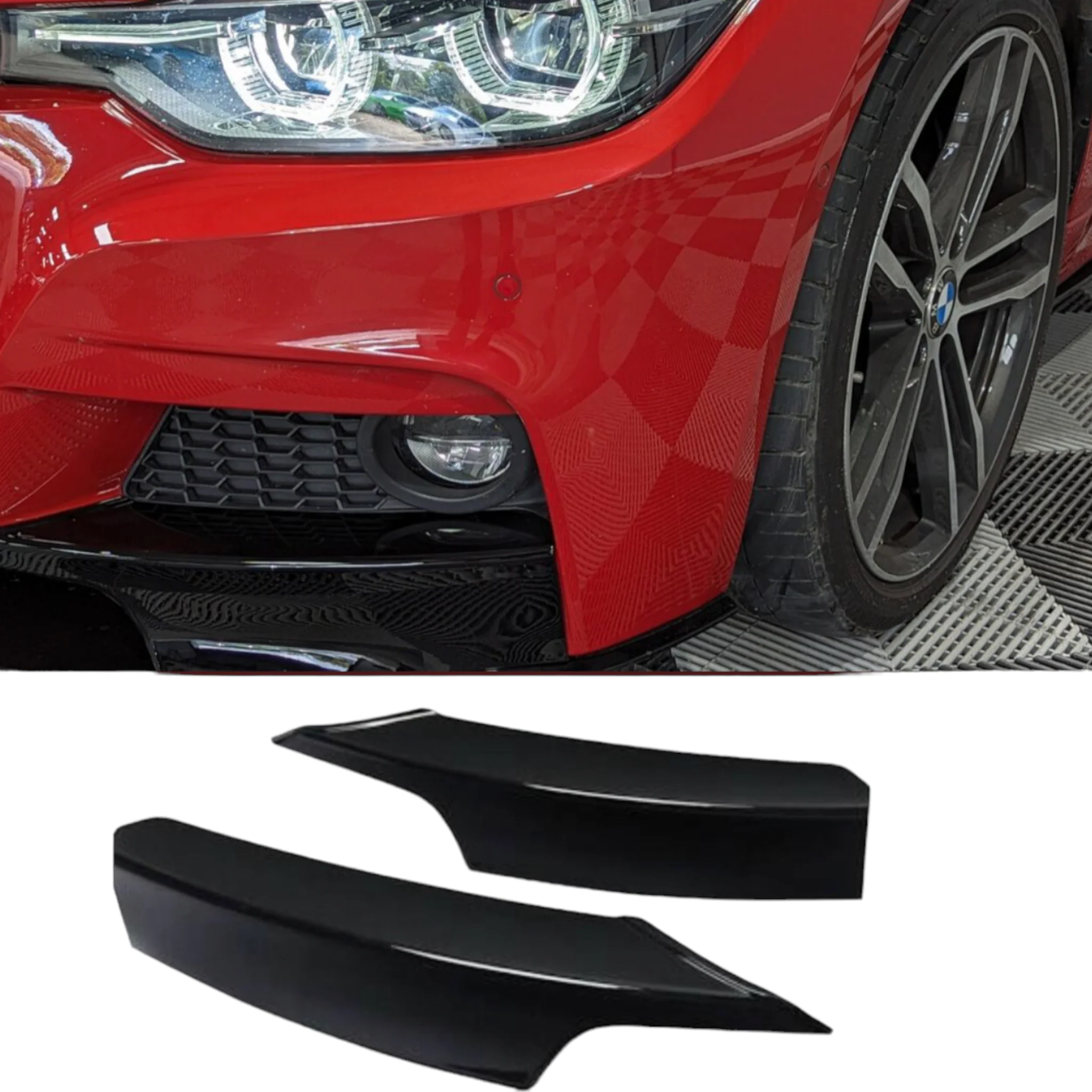 Front Bumper Canards - M Sport - Fits BMW F30 F31 3 Series - Gloss Black