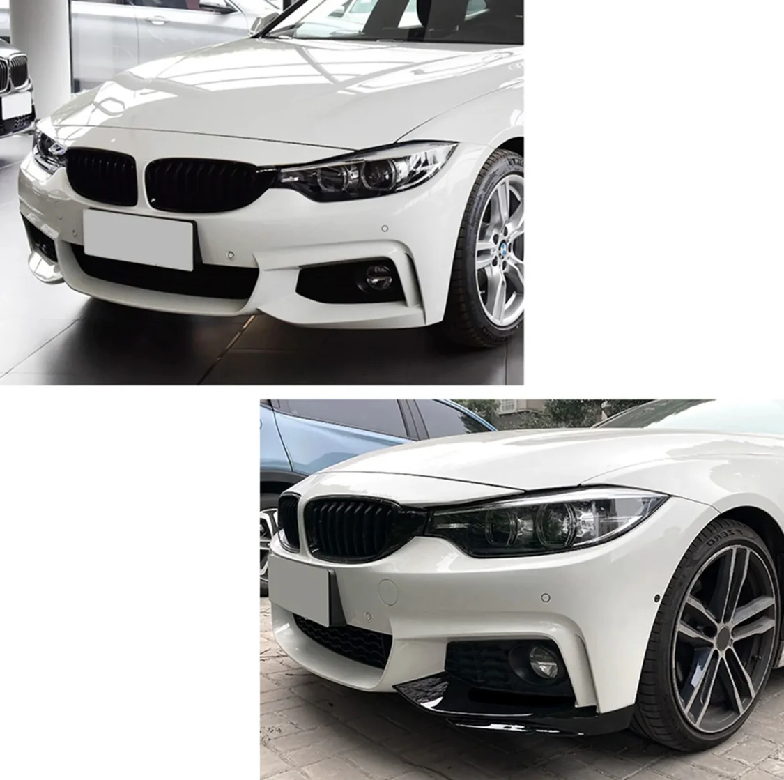 Front Corner Canards - Fits F32 F33 F36 4 Series - M Sport 2014-2020 -Gloss Black - Image 3