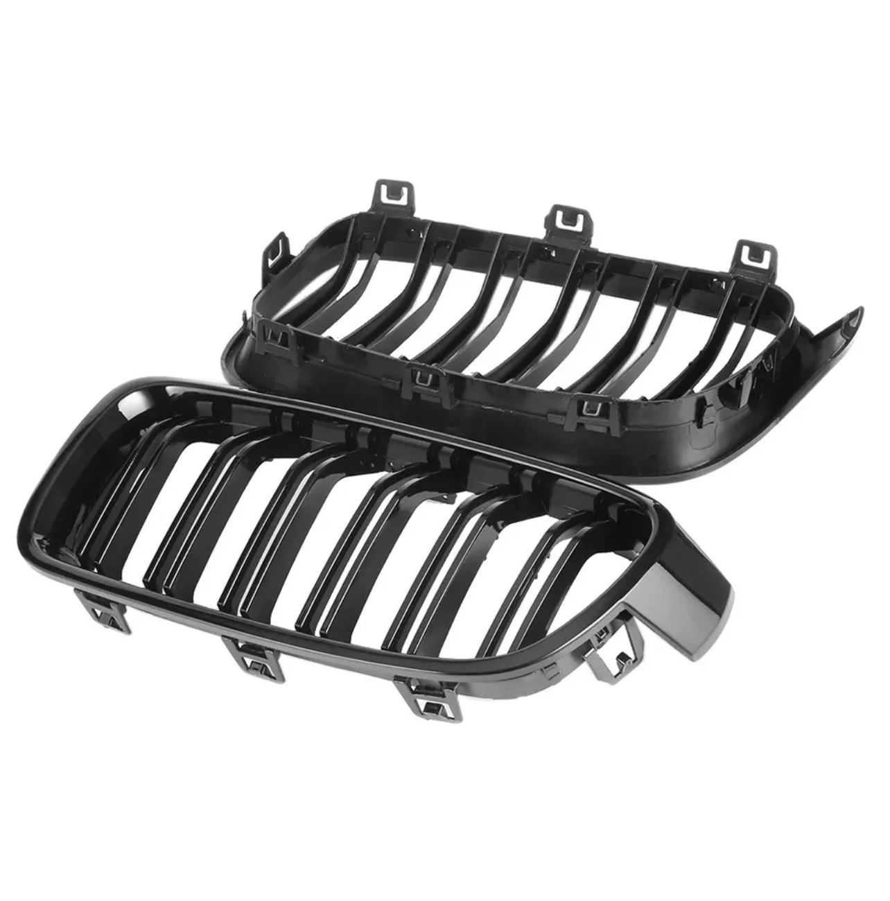 Front Grilles - Double Slat - Fits BMW F30 F31 - 3 Series - Gloss Black - Image 4