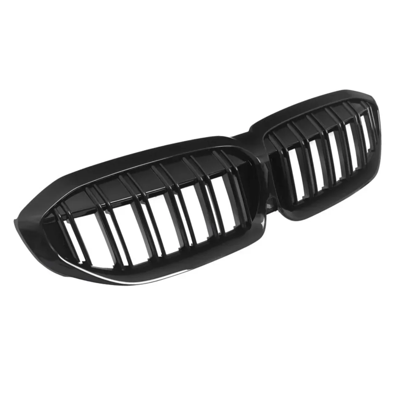 Front Grilles - Dual Slat - M Look - Fits BMW G20 G21 2021+ Lci 3 Series - Gloss Black - Image 2