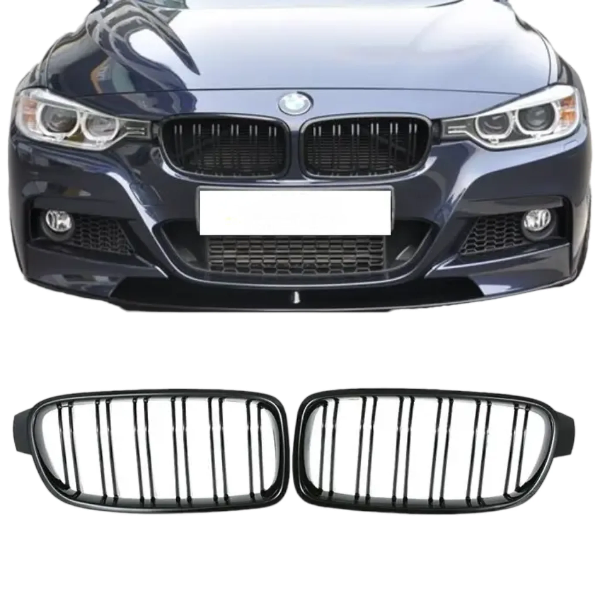 Front Grilles - Fits BMW F30 F31 - 3 Series - Gloss Black