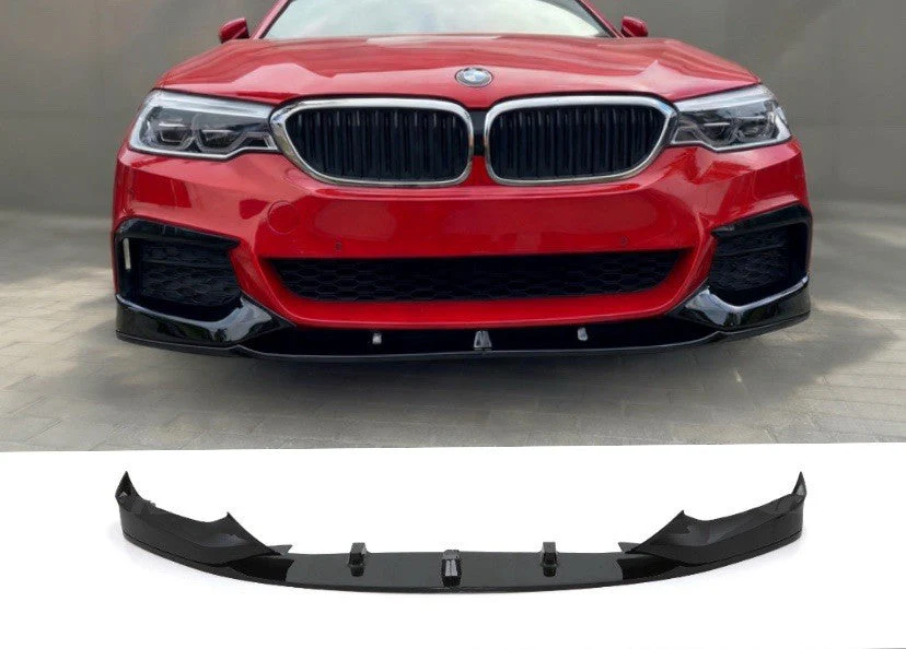 FRONT SPLITTER SPOILER FOR BMW 5 SERIES G30 G31 2017+ M PERFORMANCE GLOSS BLACK PRE