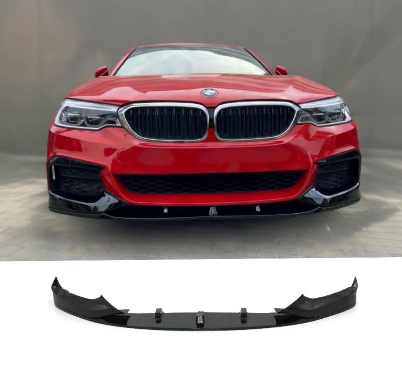 FRONT SPLITTER SPOILER FOR BMW 5 SERIES G30 G31 2017+ M PERFORMANCE GLOSS BLACK PRE - Image 3