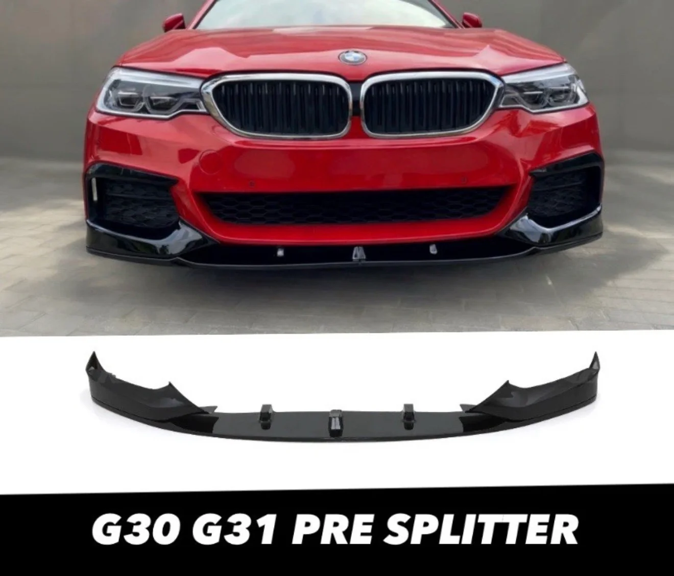 FRONT SPLITTER SPOILER FOR BMW 5 SERIES G30 G31 2017+ M PERFORMANCE GLOSS BLACK PRE - Image 9