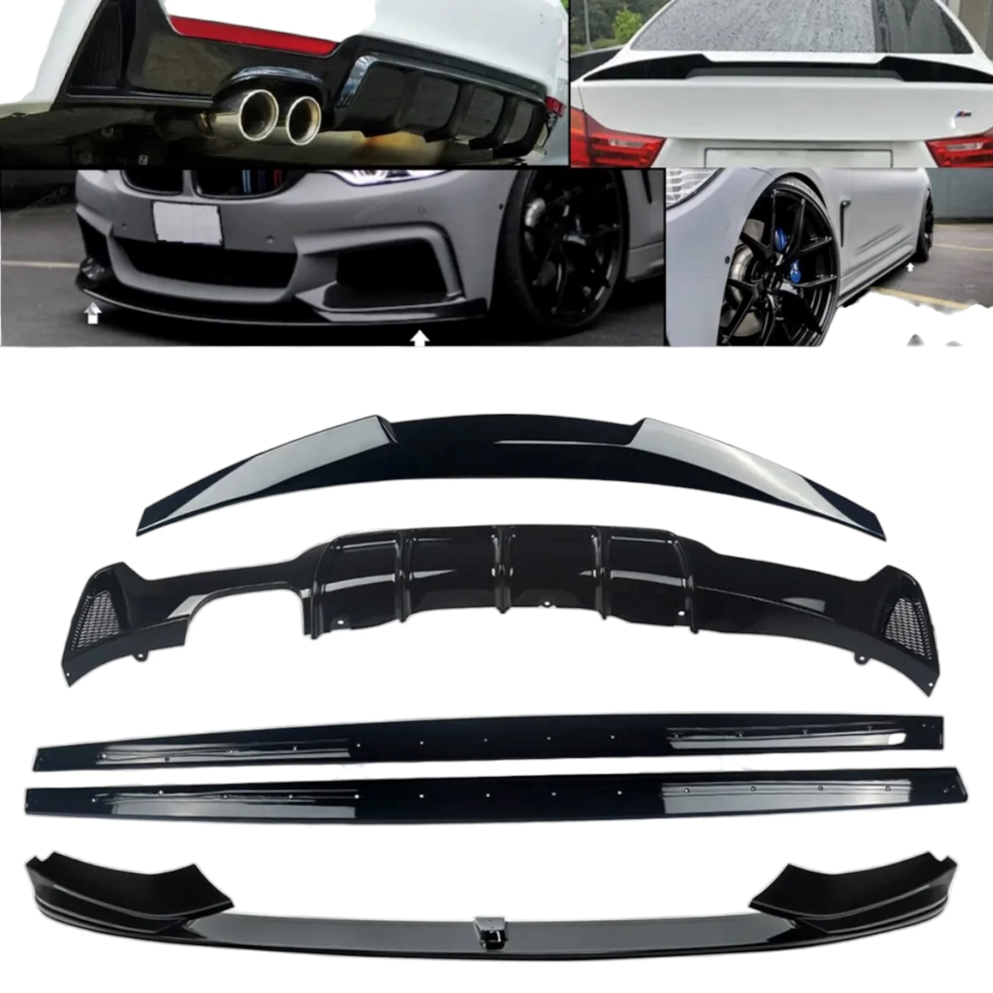 Full Body Kit - Fits BMW 4 Series F32 F33 F36 - Gloss Black - Image 2