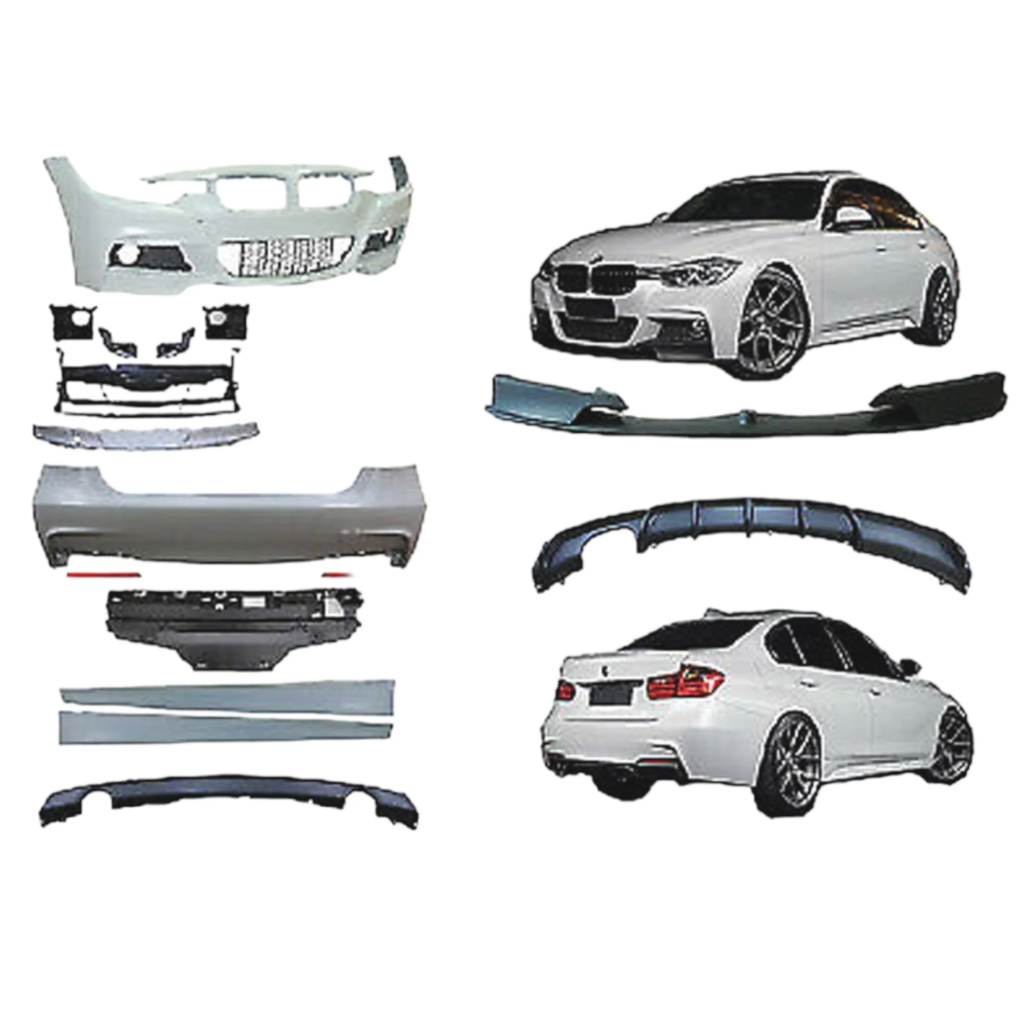 Full Body Kit - Fits BMW F30 F31 3 Series - M Sport - Unpainted