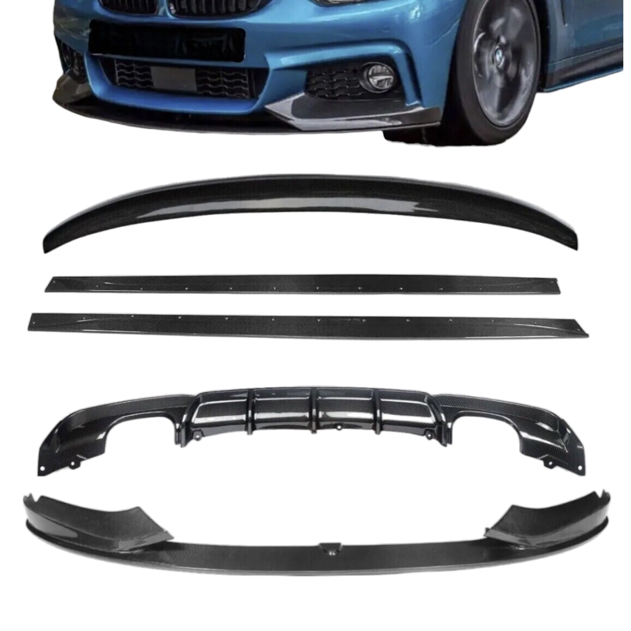 Full Body Kit - Fits BMW F36 4 Series - Quad Exit - Carbon Look