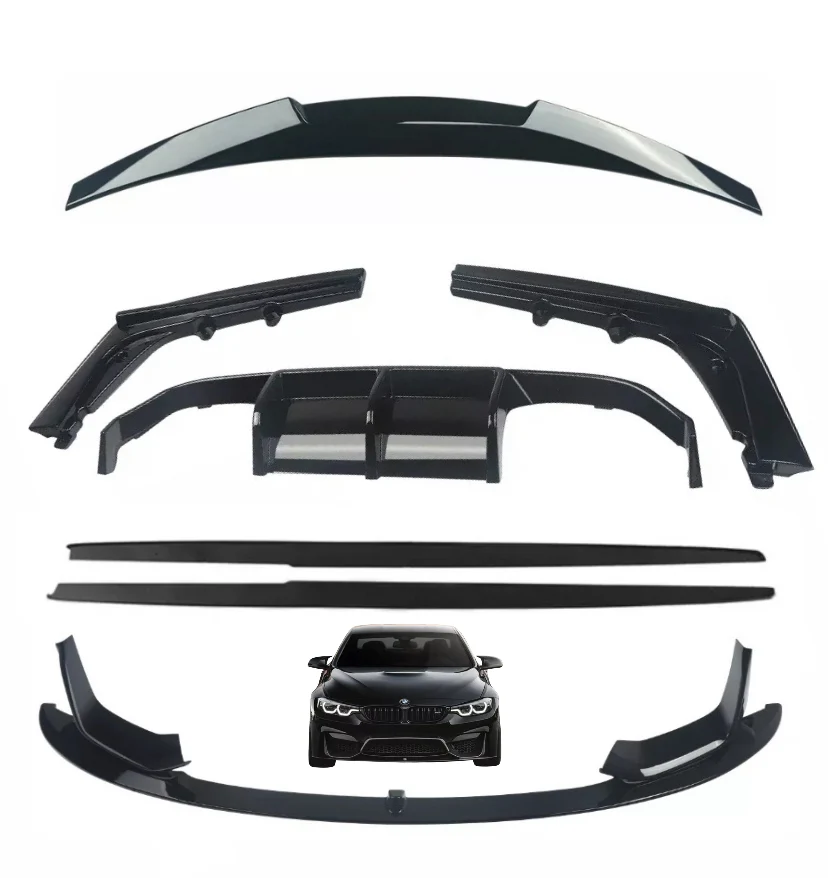 Full Body Kit- Fits BMW  M4 M3 F80 F82  - ABS - Gloss Black - Image 6