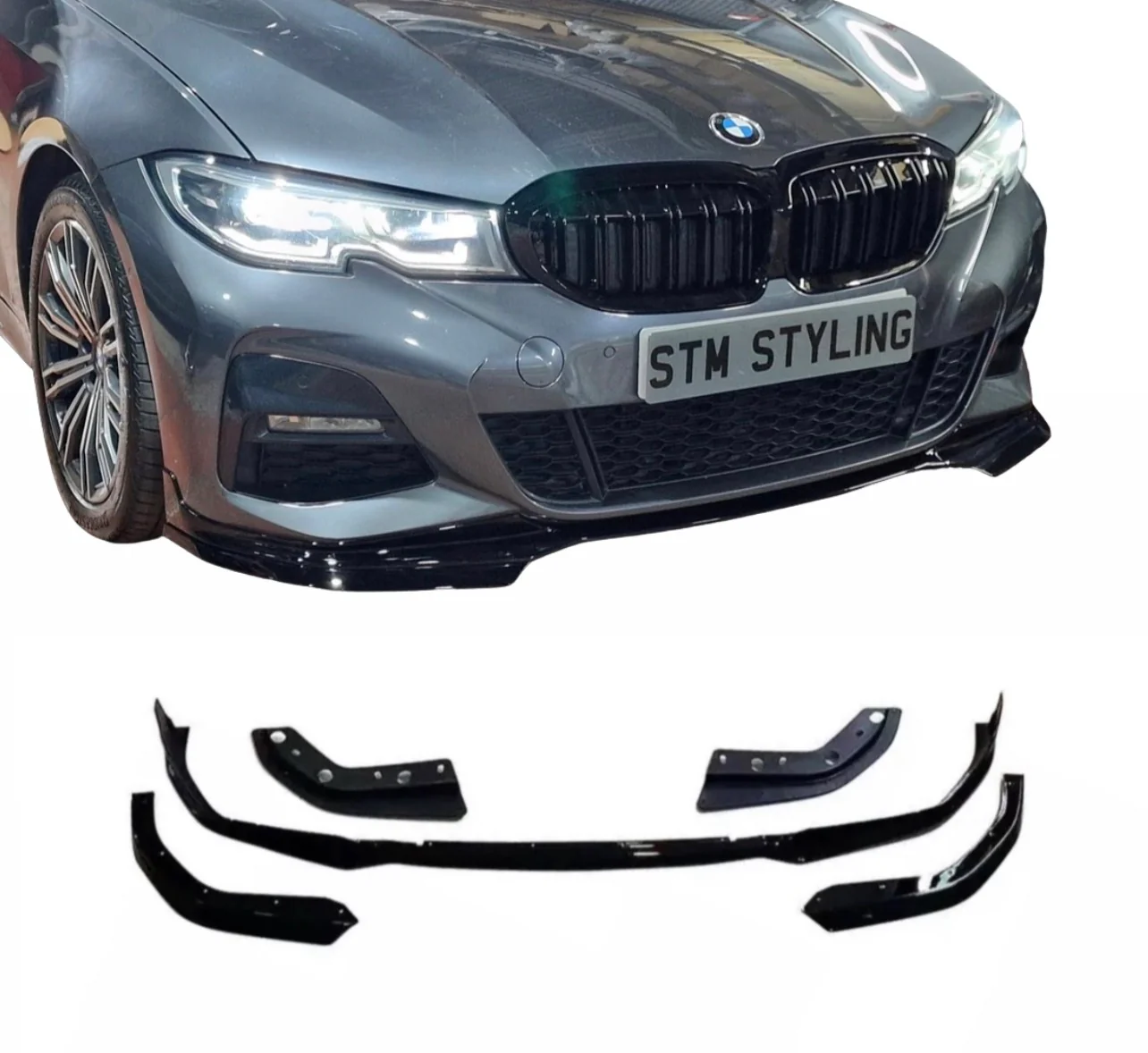 G20 G21 Mp Style Front Splitter For 3 Series BMW Gloss Black Pre Lci (2019-2022)