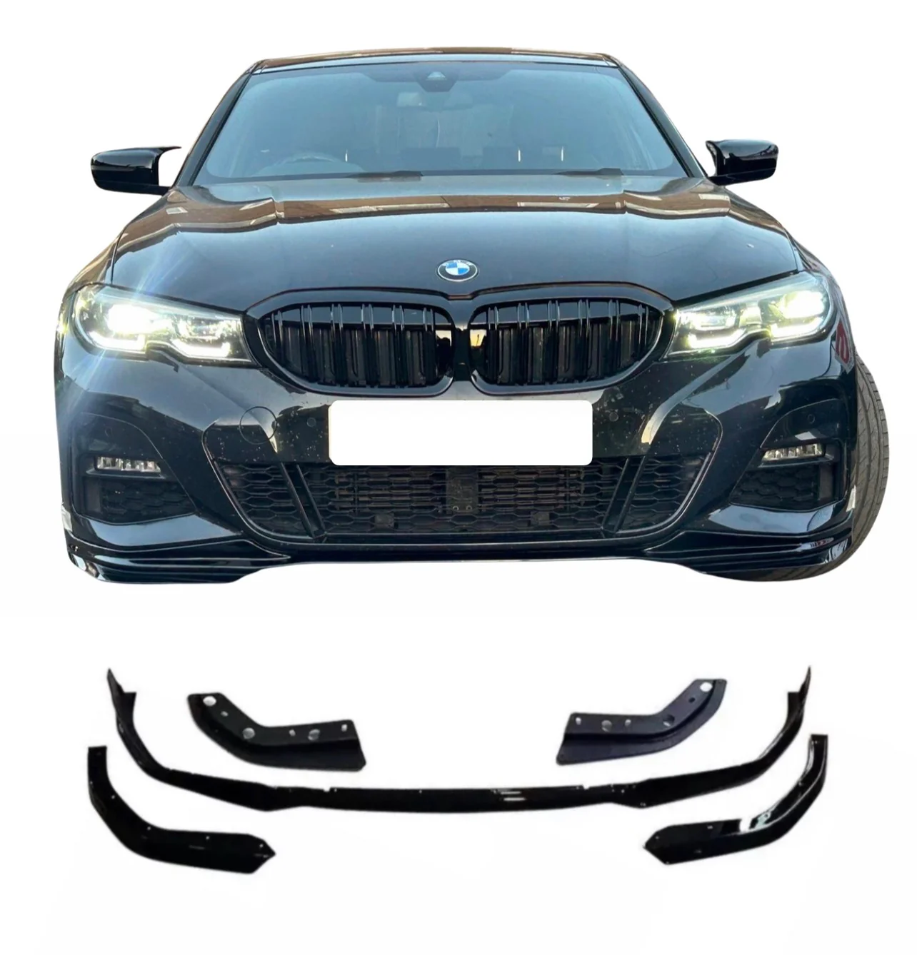 G20 G21 Mp Style Front Splitter For 3 Series BMW Gloss Black Pre Lci (2019-2022) - Image 3