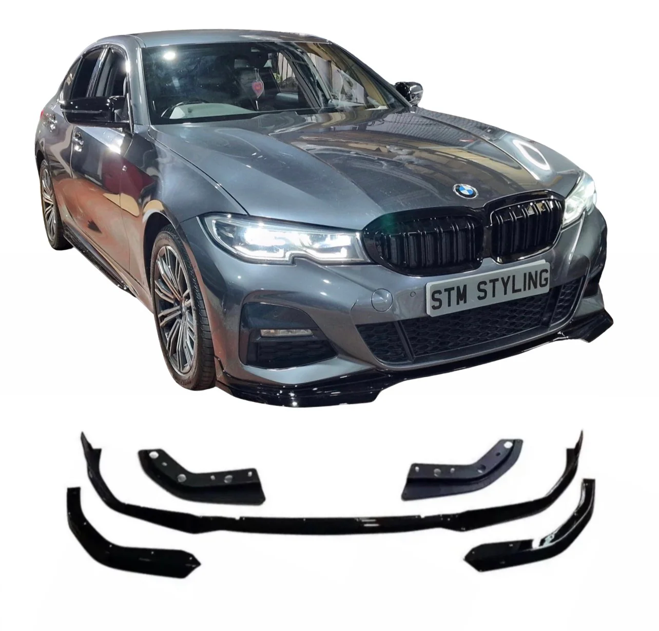 G20 G21 Mp Style Front Splitter For 3 Series BMW Gloss Black Pre Lci (2019-2022) - Image 5