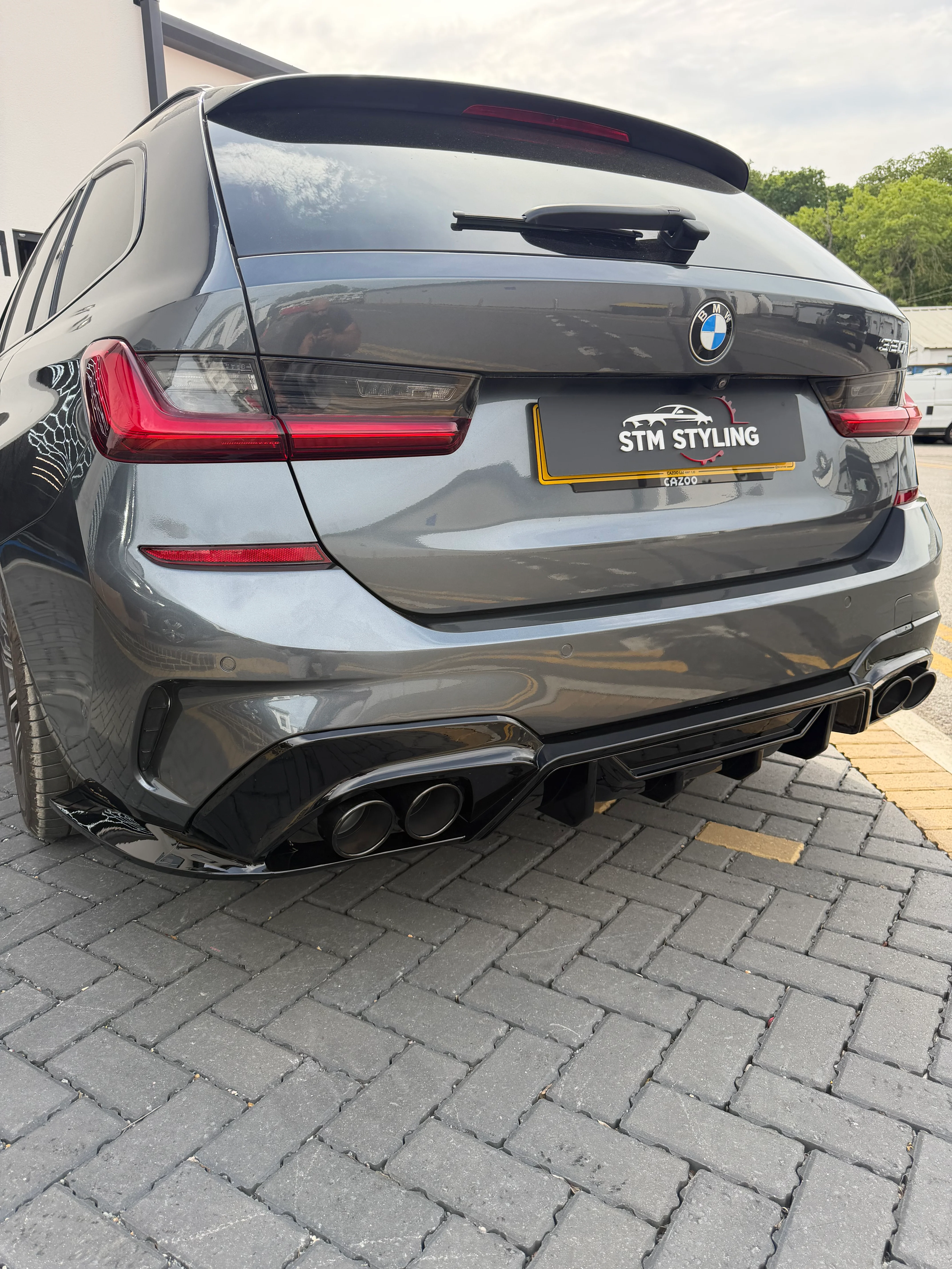 G20 G21 QUAD EXHAUST COMPETITION STYLE REAR DIFFUSER TAIL PIPE FOR BMW 3 SERIES - Image 12