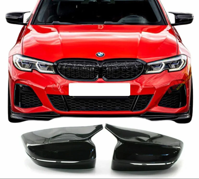 G20 SIDE WING MIRROR COVERS M STYLE GLOSS BLACK L R FOR BMW 3 SERIES G30 G21 G31