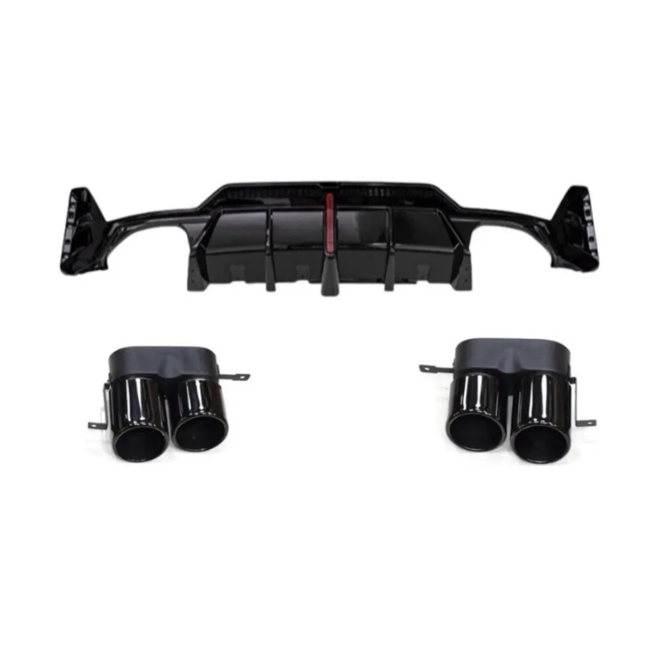 GLOSS BLACK BODY KIT FOR BMW 3 SERIES G21 LCI TOURING ESTATE QUAD TIPS DIFFUSER - Image 3
