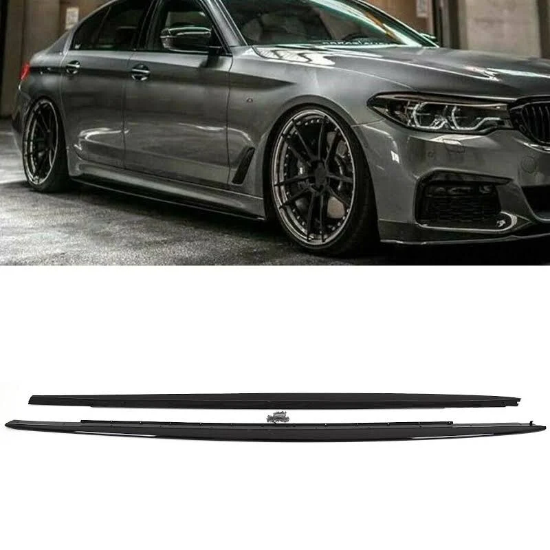 GLOSS BLACK BODY KIT FOR BMW 5 SERIES G30 G31 PRE SPLITTER DIFFUSER SIDE SPOILER - Image 2