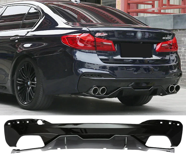 GLOSS BLACK BODY KIT FOR BMW 5 SERIES G30 G31 SPLITTER DIFFUSER SIDE SPOILER LCI - Image 4