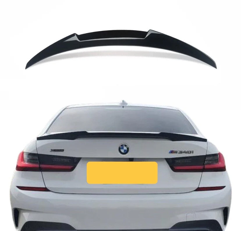 GLOSS BLACK M PERFORMANCE V M4 BOOT SPOILER WING LIP FOR BMW 3 SERIES G20 2019+
