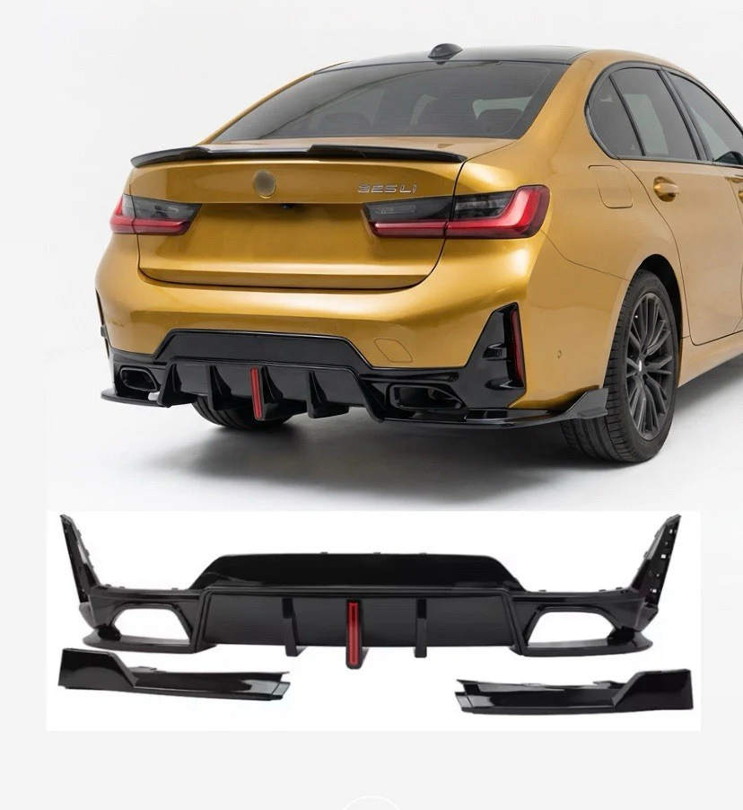 GLOSS BLACK MP STYLE BODY KIT FOR BMW 3 SERIES G20 LCI SPLITTER DIFFUSER FULL SD - Image 9