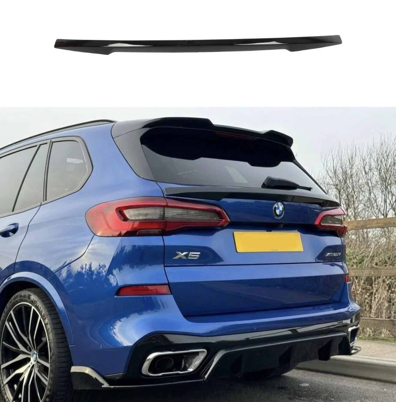 GLOSS BLACK REAR MID WING BOOT SPOILER MP LIP BODY FOR BMW X5 X5M G05 F95 2018+ - Image 7