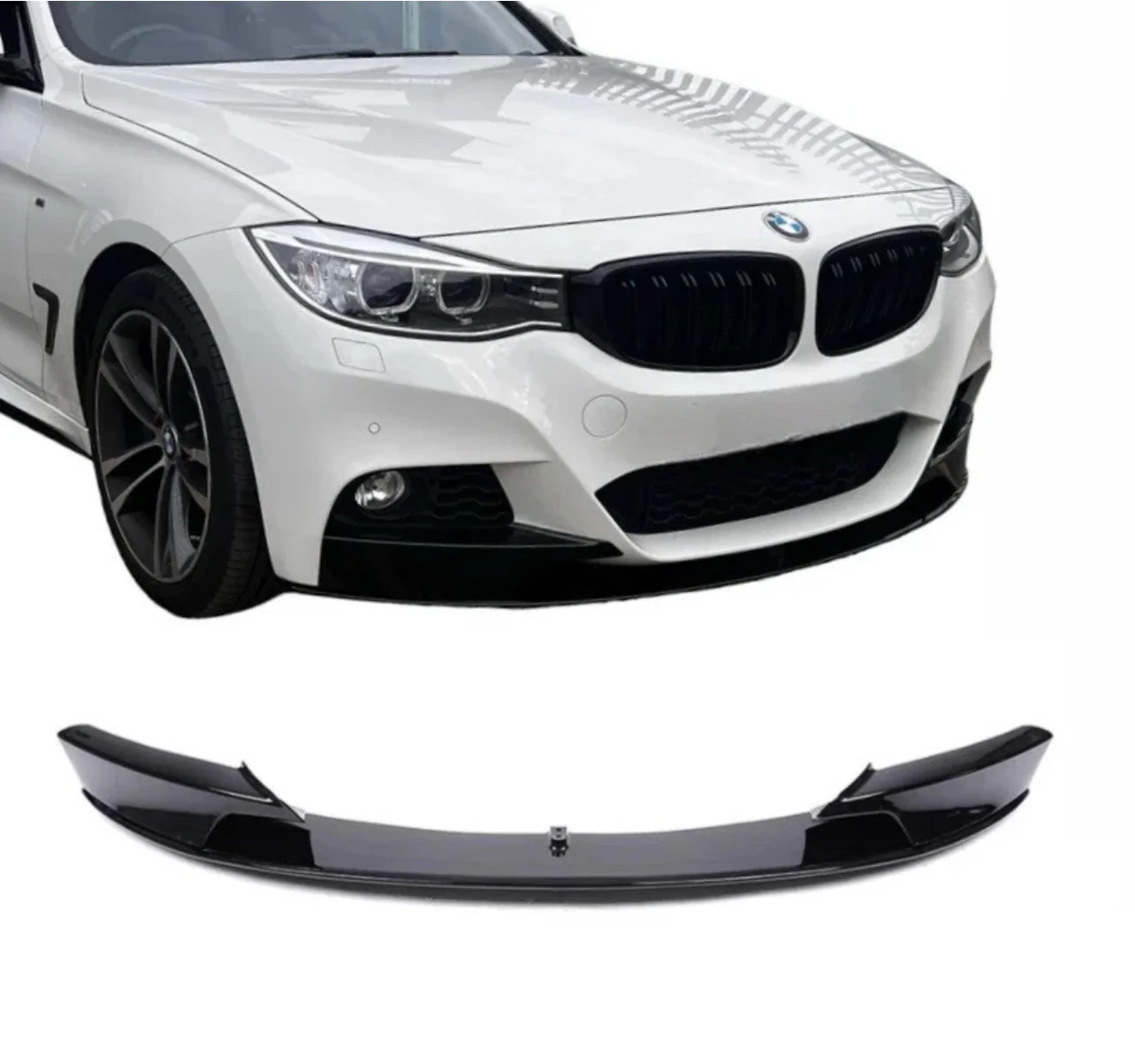 GT GRAN TURISMO MP STYLE FRONT LIP SPLITTER FOR BMW 3 SERIES F34 GLOSS BLACK