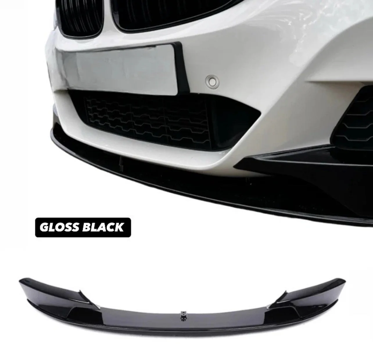 GT GRAN TURISMO MP STYLE FRONT LIP SPLITTER FOR BMW 3 SERIES F34 GLOSS BLACK - Image 5