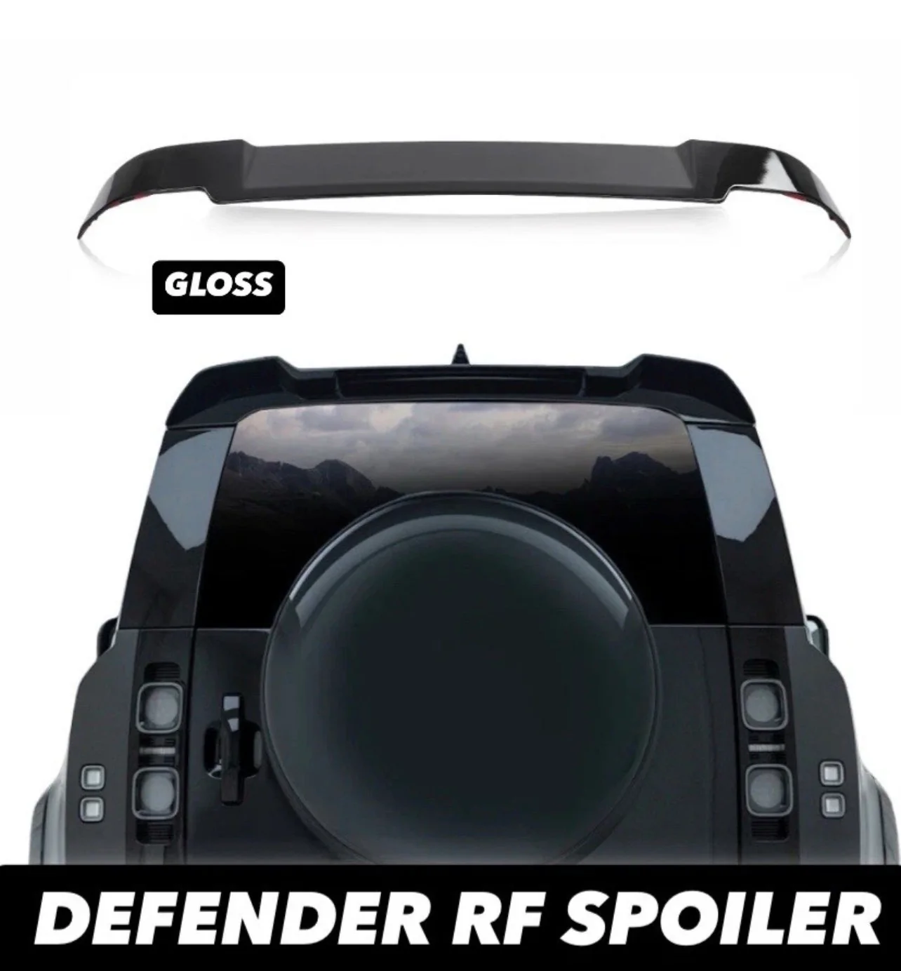 LAND ROVER DEFENDER REAR ROOF WING SPOILER 90 110 130 L663 GLOSS BLACK ABS - Image 8