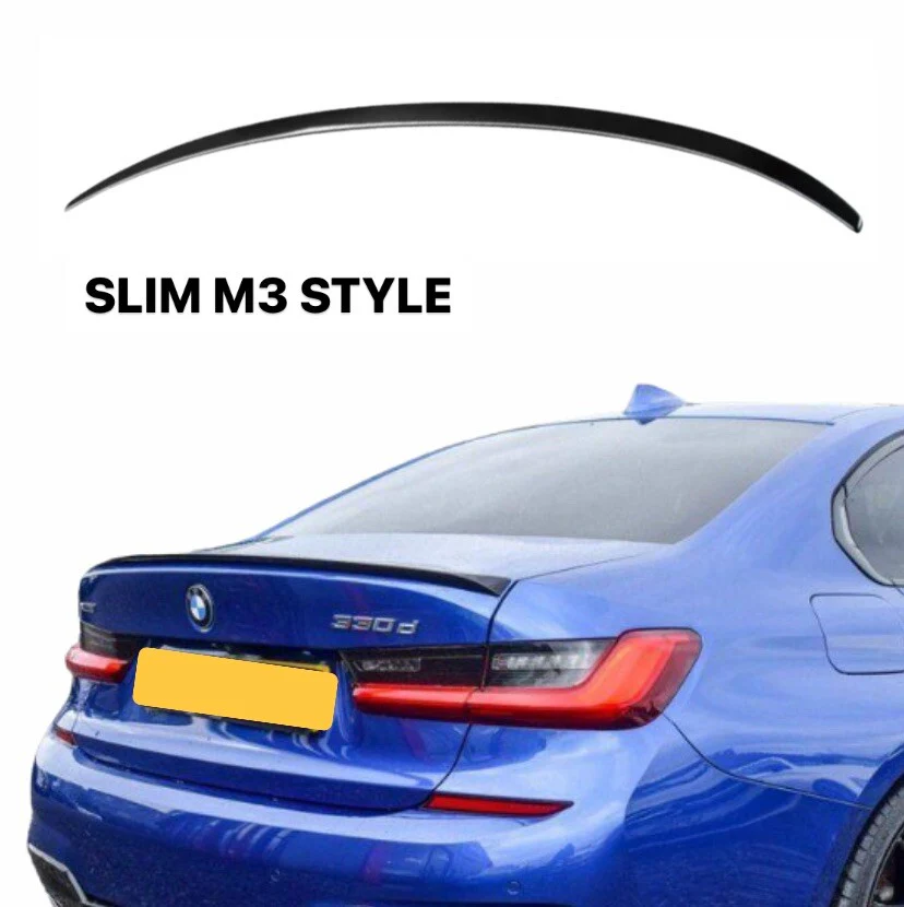 M PERFORMANCE STYLE GLOSS BLACK SLIM BOOT SPOILER LIP FOR BMW 3 SERIES G20 2018+ - Image 6