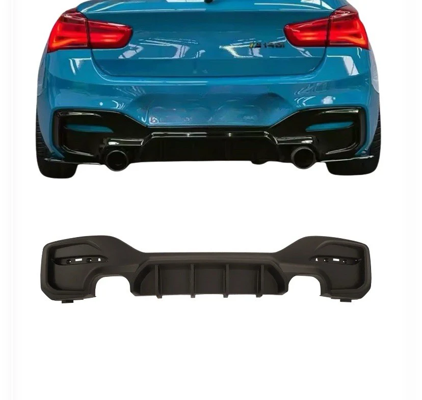 MATTE BLACK FOR BMW 1 SERIES F20 F21 M135i M140i REAR DIFFUSER M SPORT 15-19 LCI
