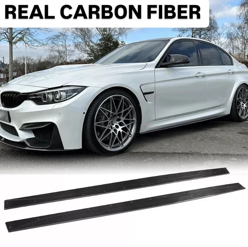 REAL CARBON FIBRE SIDE SKIRT EXTENSION BLADES FOR BMW M3 M4 F80 F82 F83 - Image 5