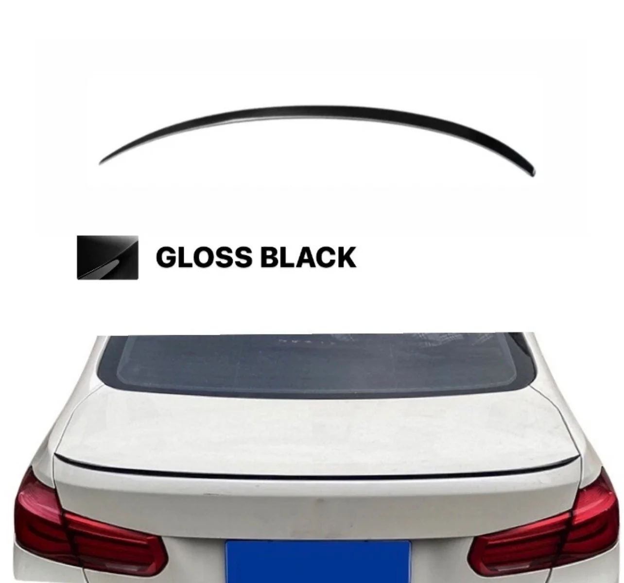 REAR BOOT SPOILER LIP GLOSS BLACK FOR BMW 3 SERIES F30 F80 M3 SALOON SLIM - Image 3