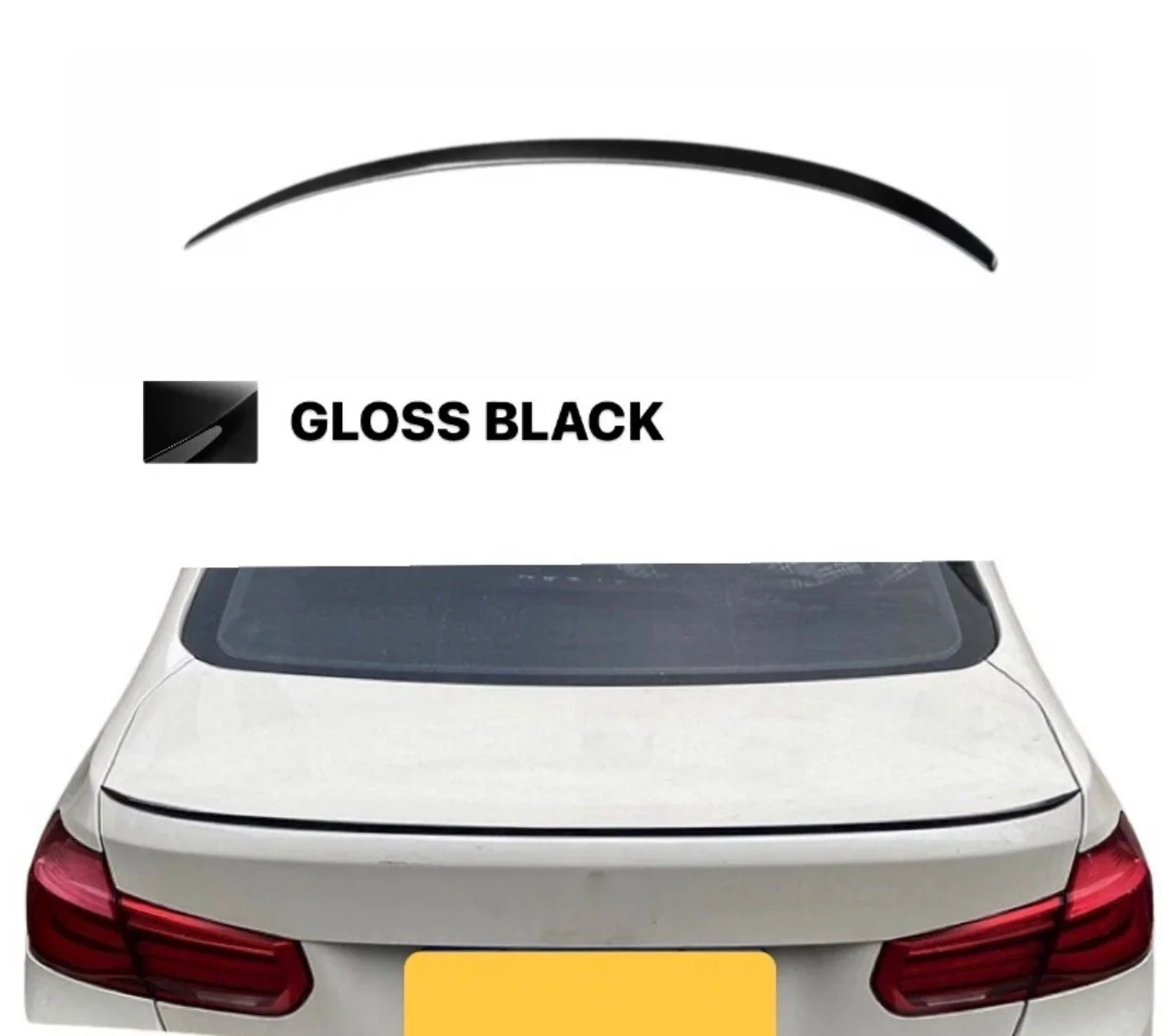 REAR BOOT SPOILER LIP GLOSS BLACK FOR BMW 3 SERIES F30 F80 M3 SALOON SLIM - Image 6