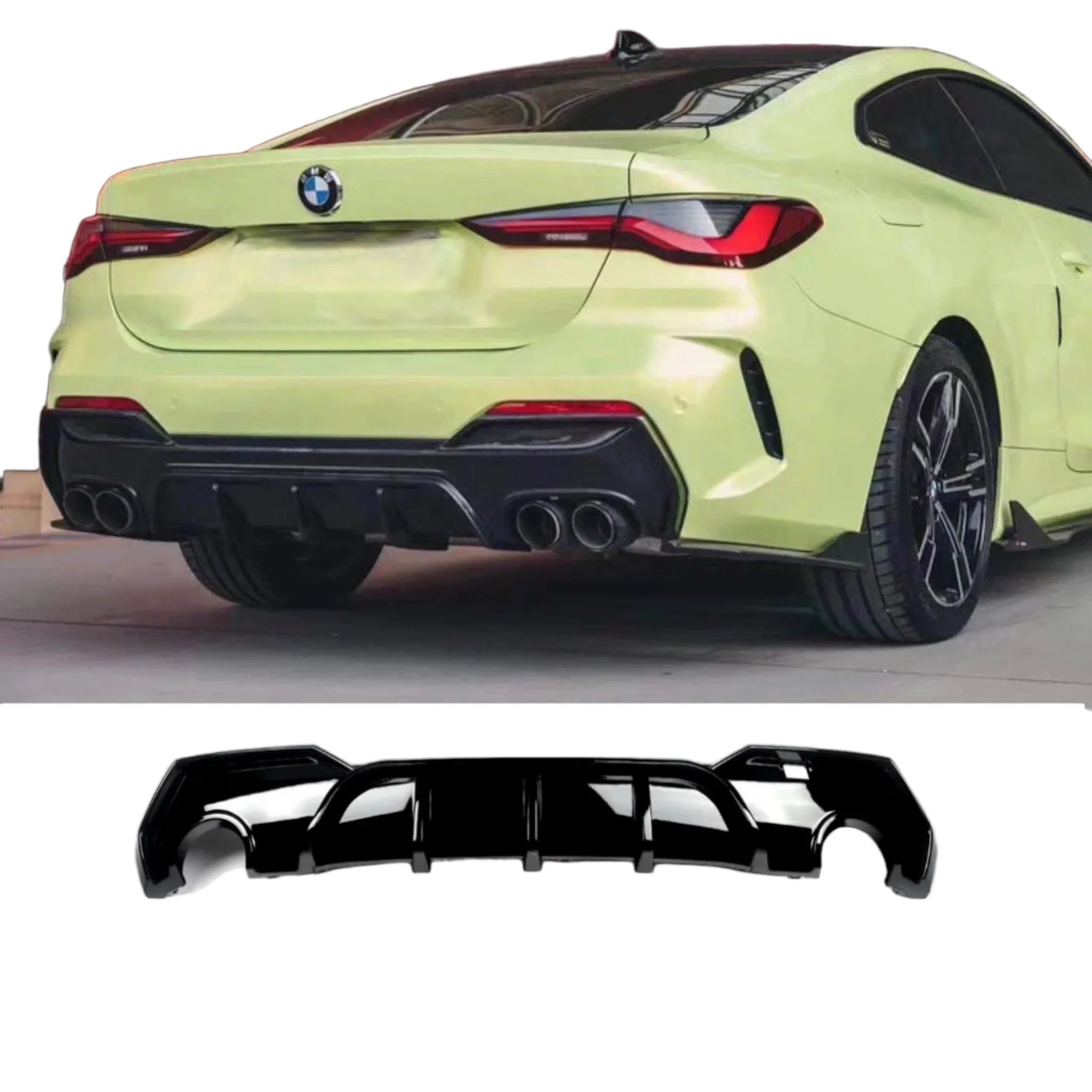 Rear Diffuser - Fits BMW G26 - 4 Series Gran Coupe - Gloss Black
