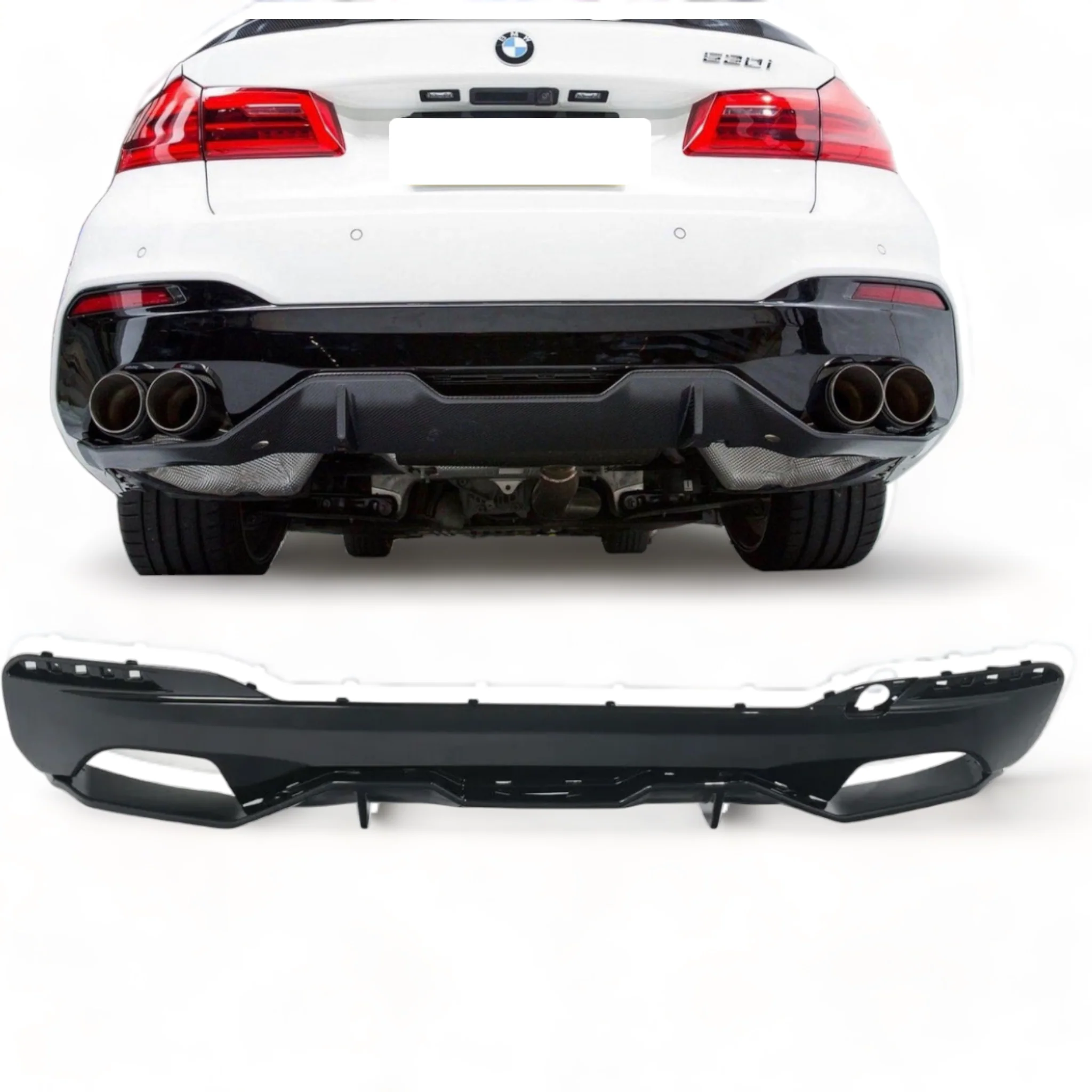 Rear Diffuser - Fits BMW G30 G31 - 5 Series - M Performance - Gloss Black - Image 2