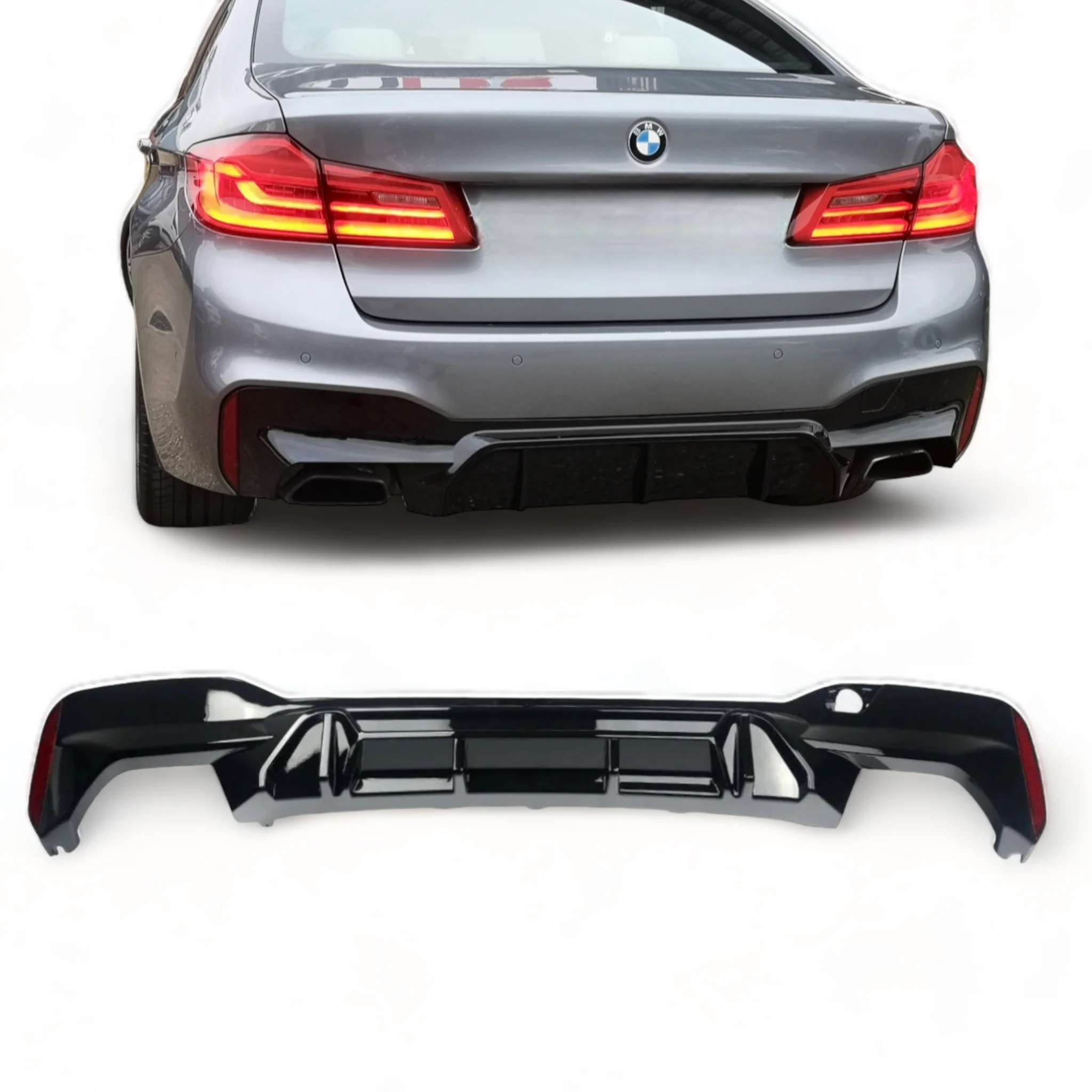 Rear Diffuser - Fits BMW G30 G31 - 5 Series - M5 CS Style - Gloss Black