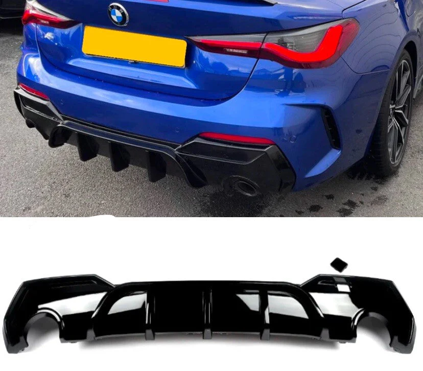 Rear Diffuser Lip Gloss Black Spoiler for BMW 4 Series G22 G23 M Sport 2021-2023