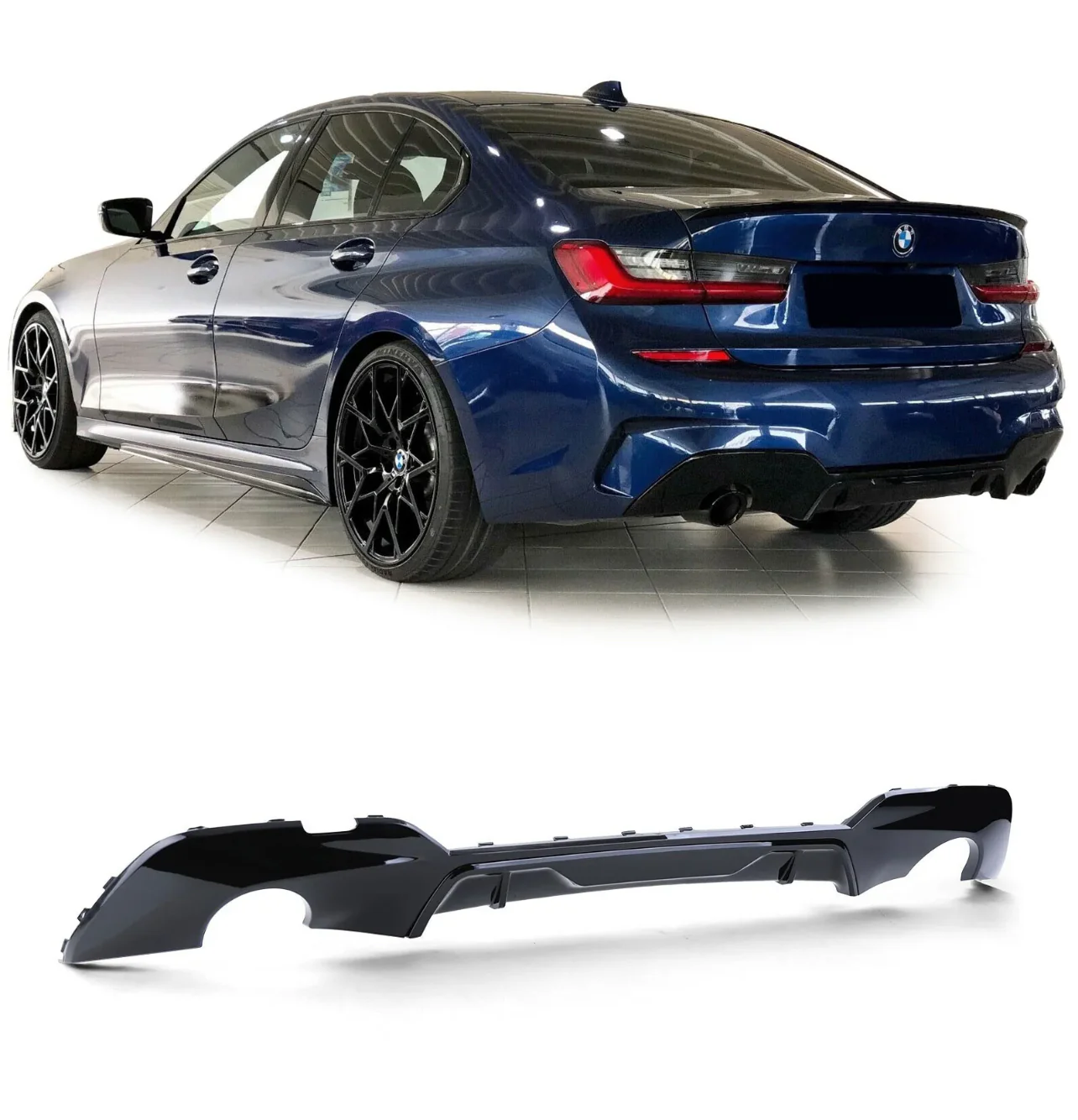 Rear Diffuser - Single Exit - Fits BMW G20 - 3 Series - M Performance - Gloss Black - Image 4