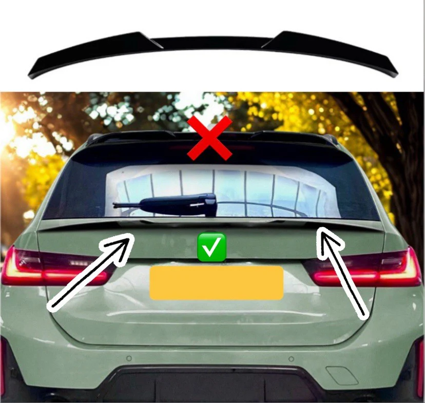REAR MID SPOILER WING FOR BMW 3 SERIES G21 ESTATE TOURING GLOSS BLACK 2019+ ROOF