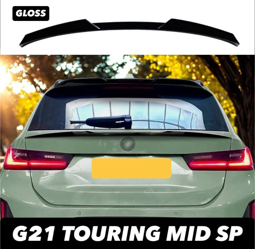 REAR MID SPOILER WING FOR BMW 3 SERIES G21 ESTATE TOURING GLOSS BLACK 2019+ ROOF - Image 2