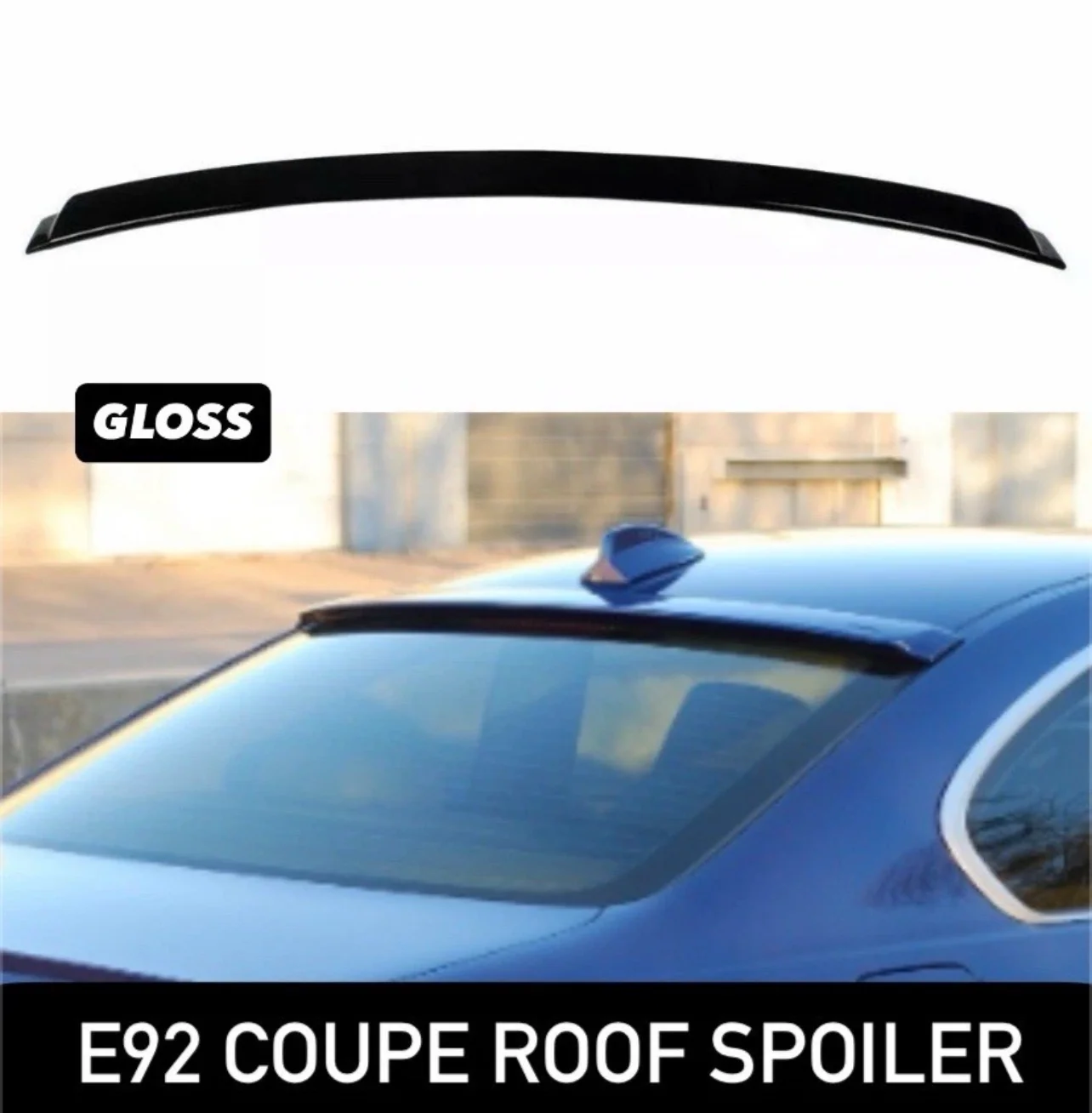 REAR ROOF SPOILER WING GLOSS BLACK WINDOW LIP FOR BMW 3 SERIES E92 COUPE 05-13 - Image 6