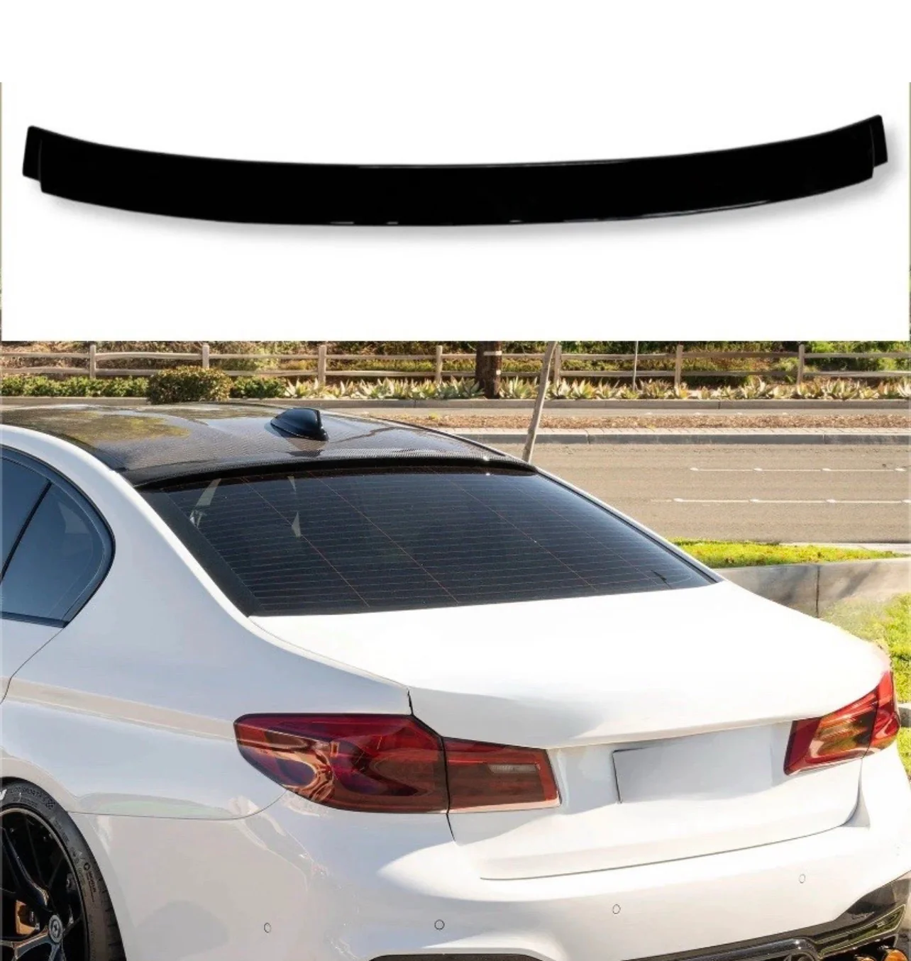 REAR SPOILER ROOF SPOILER GLOSS BLACK FOR BMW 5 SERIES G30 G31 2018+ - Image 5