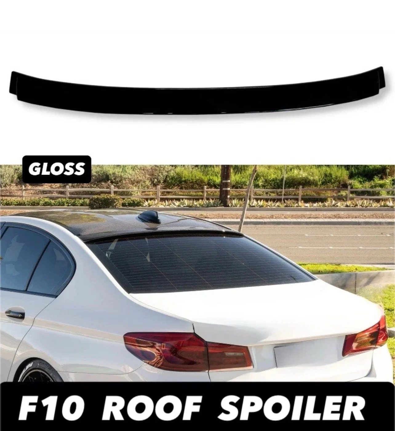 REAR SPOILER ROOF SPOILER GLOSS BLACK FOR BMW 5 SERIES G30 G31 2018+ - Image 6
