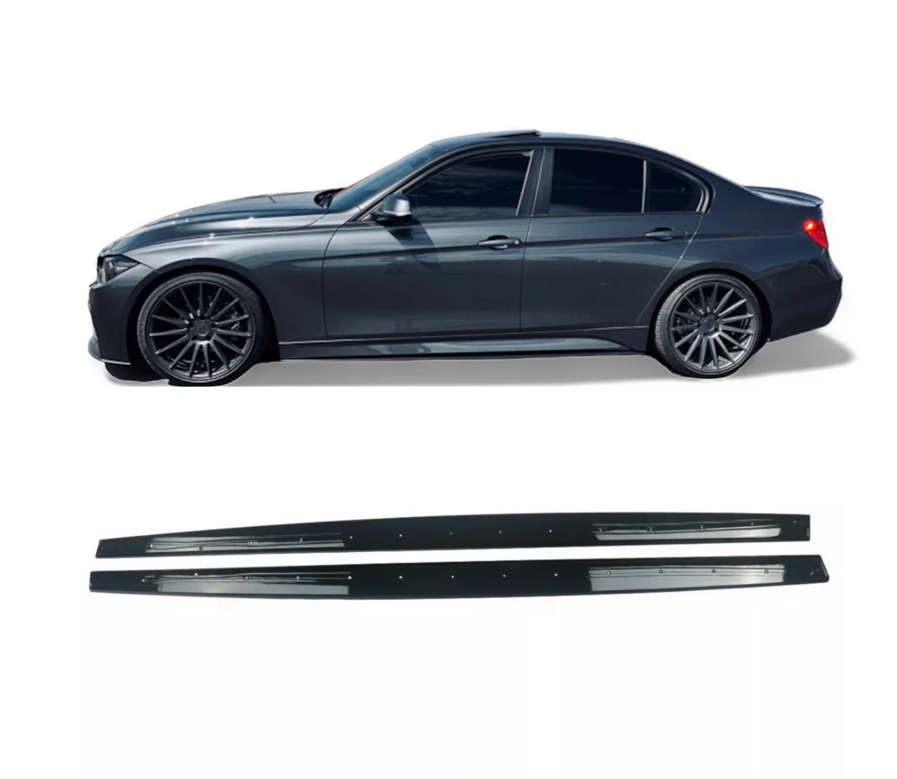 Side Extensions Blades - Sports Performance - Fits BMW F30 31 3 Series F30-31 M - Gloss Black